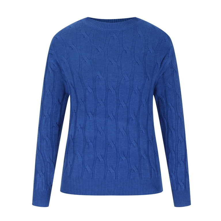 Blue crew neck jumper womens outlet