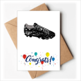 thumbnail image 1 of Black Football Shoes Pattern Soccer Wedding Cards Congratulations Greeting Envelopes, 1 of 3