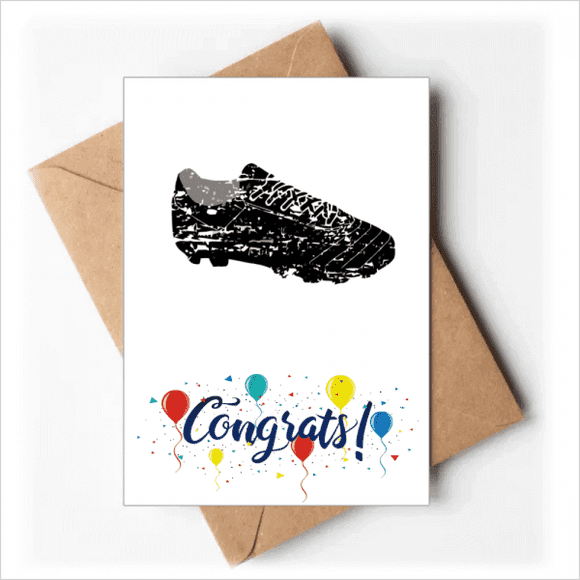 Black Football Shoes Pattern Soccer Wedding Cards Congratulations Greeting Envelopes