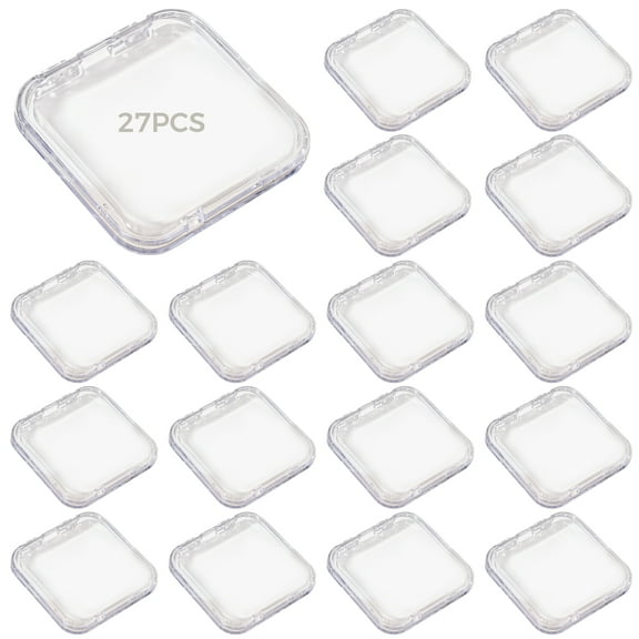 27 PCS Press on Nails Storage Box, Clear Plastic Nail Packaging Boxes, Nail Storage Organizer with Clasp Closure for Nail Art Display