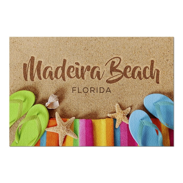 Madeira Beach, Florida - Flip Flops on Beach (20x30 ...