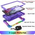 thumbnail image 4 of LTROP Samsung Galaxy Tab A7 Lite 8.7-inch Case with Shoulder Strap, 3-Layer Protective Cover with Hand Strap Rotating Stand Case for Samsung Galaxy Tab A7 Lite 8.7 (SM-T220/T225) 2021 Release, Purple, 4 of 9