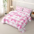 thumbnail image 3 of Erosebridal Pink Coquette Bowtie Kids Quilt King,Kawaii Bowknot King Coverlet Set For Girls,3-Piece, 3 of 7