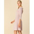 thumbnail image 4 of Allegra K Vestido De Fiesta Acampanado Corte Ajustado Cuello Cuadrado Espalda Abierta Trabajo Negocio Oficina Para Mujeres Rosa M Unique Bargains lápiz, 4 of 6