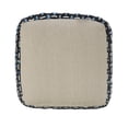 thumbnail image 3 of LR Home Medium Embroidered Geometric Indoor Square Pouf, Black/Blue, 16" x 16" x 16", 3 of 8