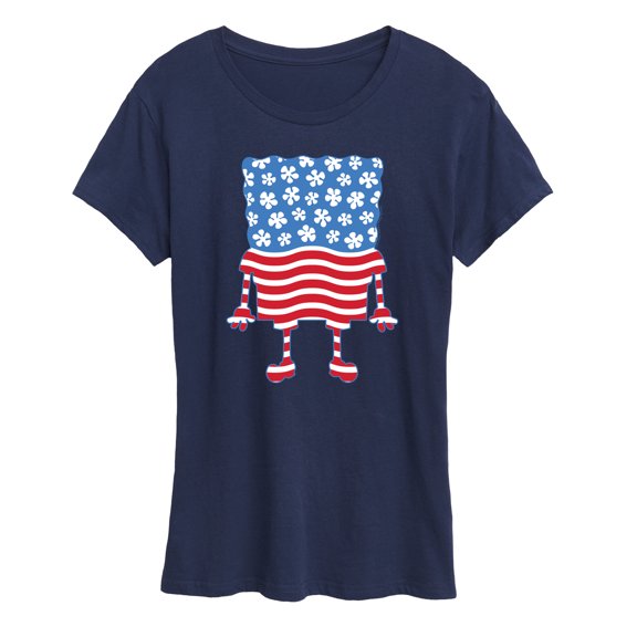SpongeBob SquarePants - Silhouette Stars Stripes - Women's Short Sleeve Graphic T-Shirt