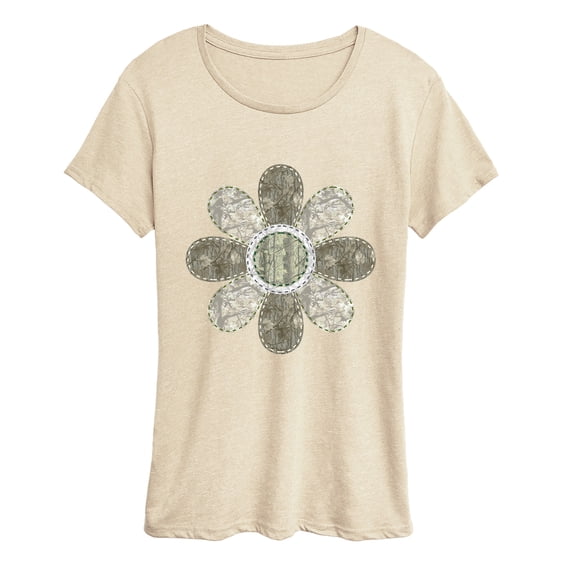 Instant Message - Camo Flower Short Sleeve Graphic T-Shirt