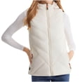 thumbnail image 2 of Womens 2024 Solid Vest Color Electric Heating Warm Electric Heating Sleeveless Jacket Zip Up Stand-Up Collar Tank Coat White XXXL, 2 of 4