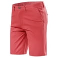 thumbnail image 5 of INSPIRE CHIC Men's Summer Solid Color Slim Fit Flat Front Walk Chino Shorts 30 Red, 5 of 7