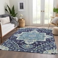thumbnail image 6 of Addison Rugs Mayfield Premium Machine Washable Traditional Oriental Navy Rectangle Rug, 5' x 7'6", 6 of 6