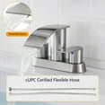 thumbnail image 2 of kede Waterfall Bathroom Faucet Lavatory 2 Handle 3 Hole 4 Inch Bathroom Sink Faucet Washbasin Faucet with Deck and Pop-up Drain Brushed Nickel Centerset Bathroom Faucet, 2 of 9