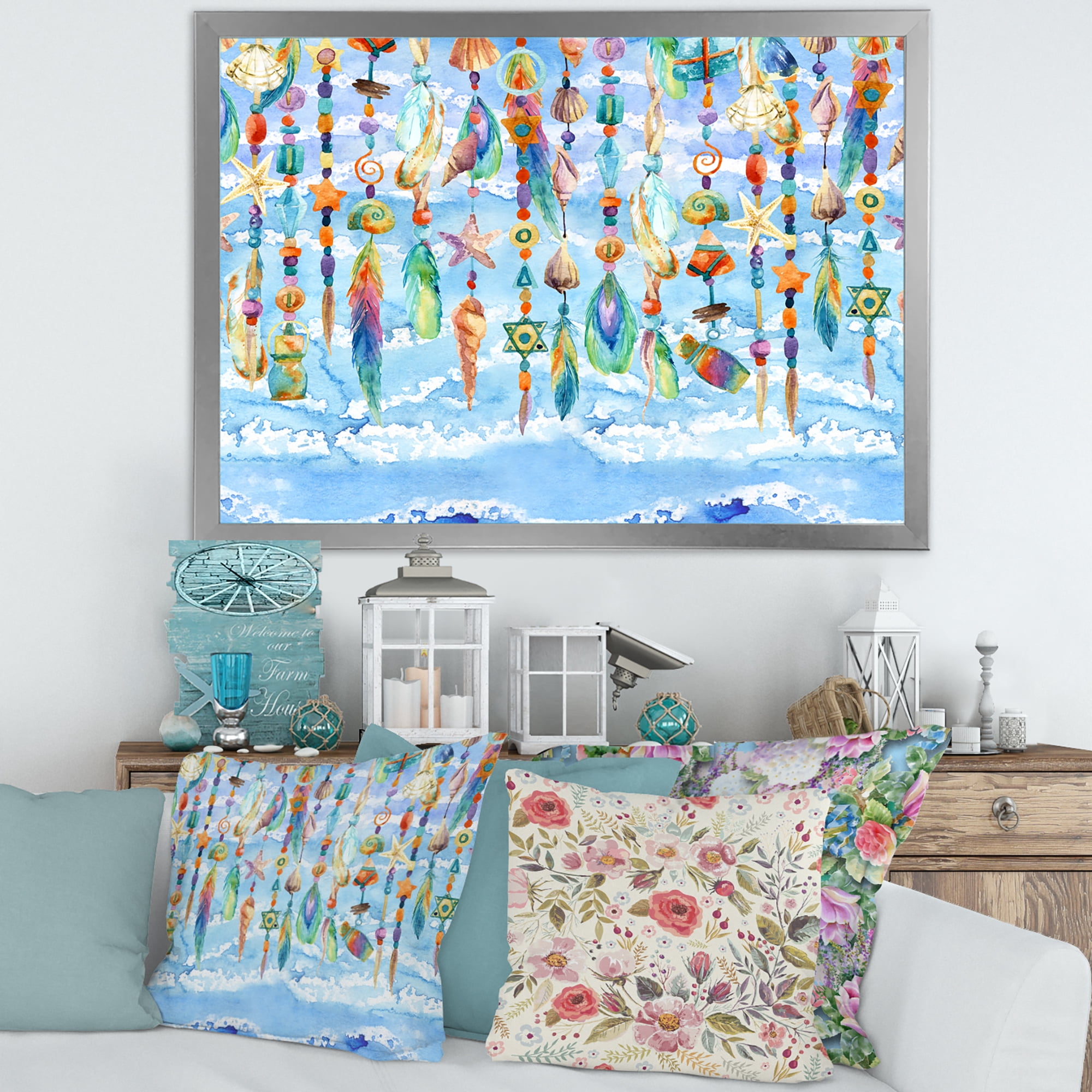 Designart 'Jewelry of Beads and Sea Shell' Traditional Framed Art Print