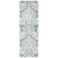 thumbnail image 5 of SAFAVIEH Micro-Loop Jaydon Damask Floral Wool Runner Rug, Blue/Ivory, 2'3" x 7', 5 of 10