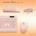 thumbnail image 2 of Wireless Keyboard and Mouse Combo with Full-Size Quiet, Palm Rest, Phone Holder, Multimedia Keys, Batteries Included, Compatible with Windows, PC, Laptop - Pink, 2 of 7