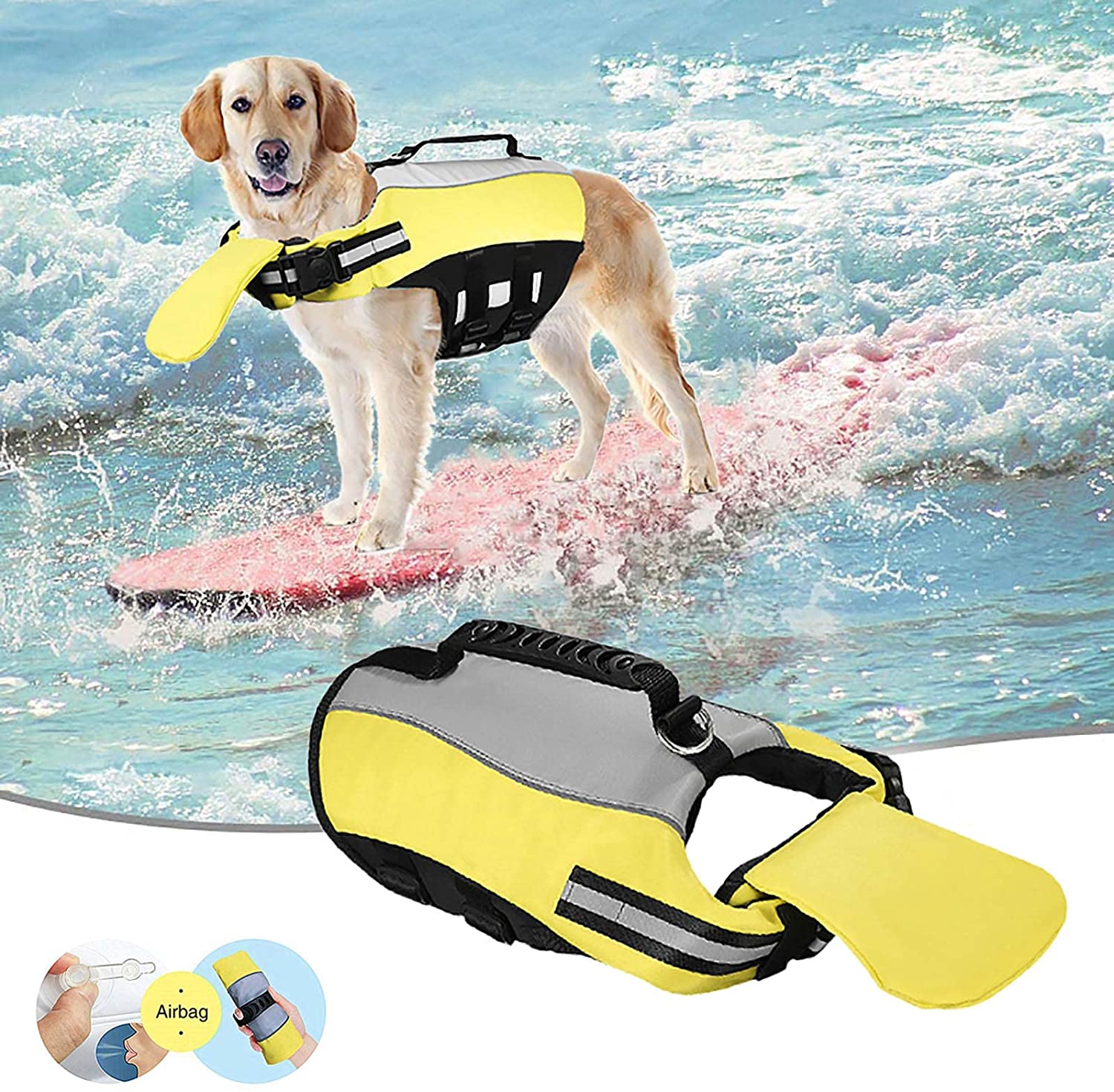 んのでご Dog Life Jacket，Swim Vest for Dogs，Lightweight Life Jacket with