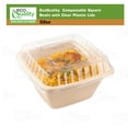 thumbnail image 3 of [250 Pack] 32oz Compostable Square Container Eco Friendly Bowls with Lids - Square Bowl Tree Free Sugarcane Bagasse Meal Prep Bento Boxes Take Out Catering Microwavable Deep Container by EcoQuality, 3 of 7
