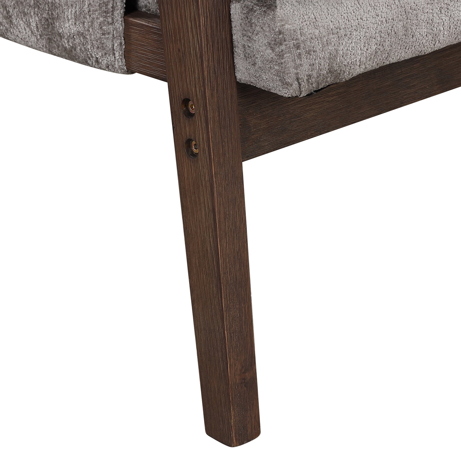 Kadyn Modern Velvet Accent Chair, Solid Wood Leisure Chair with Thick Seat Cushion, Upholstered Armchair for Living Room, Grey