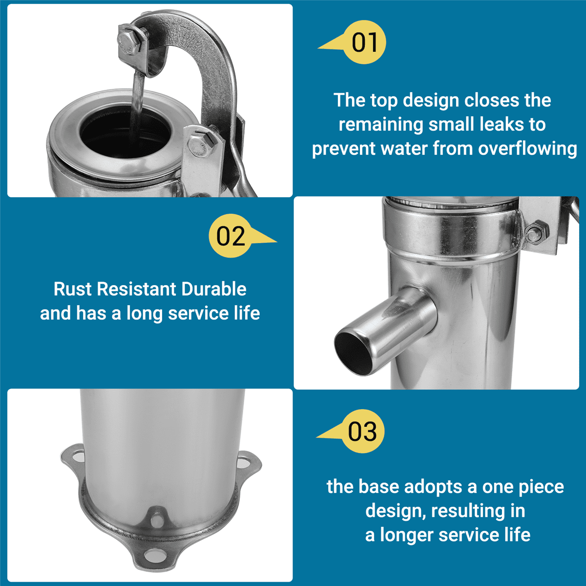 Manual Well Pump Hand Well Pump,Stainless Deep Well Hand Pump,Pitcher Pump for Well Water Suction Pump Groundwate