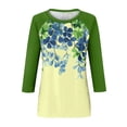 thumbnail image 4 of Dwralegc St Patricks Day Shirt Women Funny Casual Loose Fit 3/4 Sleeve Shamrock Printed Irish Clover Graphic Shirts Crewneck Fashion St Patricks Day Plus Size Tunic Tops Blouses Blue S, 4 of 5