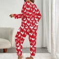 thumbnail image 6 of Lovzfmll Pajama Set for Women, Plus Size Valentine's All-Over Print Set, Long Sleeve Top and Pants, Comfortable Home Loungewear Red, XL, 6 of 7