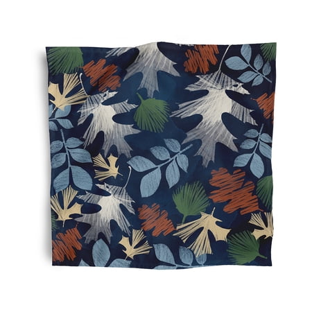 Simply Daisy 18" x 18" Blue Watercolor Leaves Napkins, Set of 4