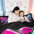 thumbnail image 6 of Homewish Watercolor Ink Painting 7-Piece Bedding Comforter Set,Rugby Football Sport King Bedding Sets,Cyan Pink Black Bed Sheets For Teens,Microfiber Bedroom Decor Reversible, 6 of 8