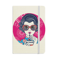 thumbnail image 1 of Chinese Culture Red Woman Glasses Notebook Official Fabric Hard Cover Classic Journal Diary, 1 of 3
