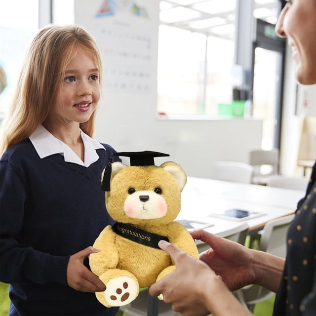 Osito de doctor con birrete de graduación, peluche, muñeco de graduación, muñeco de tela, regalo de graduación, muñeco de peluche