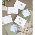 thumbnail image 4 of 100 PK Luxurious Gold Thank You Cards with Envelopes Bulk Sage Green - 5x3.5 Inches Wedding Thank You Notes Baby Shower Greenery Bridal Shower Small Business, 4 of 7