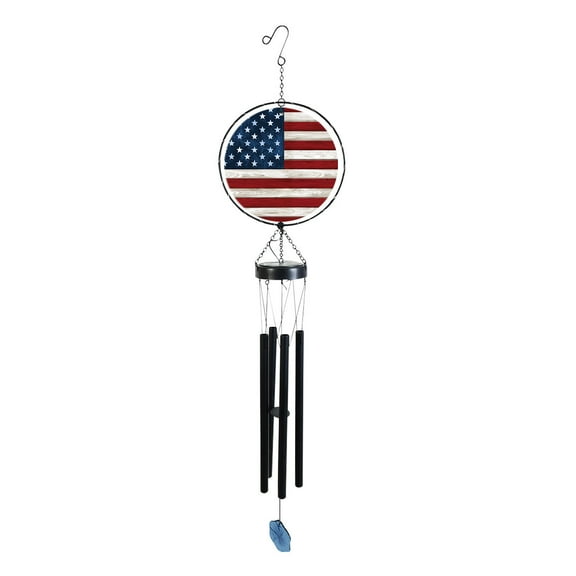 Briarwood Lane Wood American Flag Illuminated Wind Chime