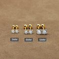 thumbnail image 4 of Women 14K Gold Plated CZ Stud Earrings Set (3 Pairs), Hypoallergenic Stainless Steel Sleep Earrings, 4 of 5