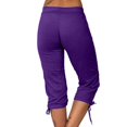 thumbnail image 7 of felwors Womens Capris for Summer 2026 Casual Yoga Gym Capri Leggings with Drawstring Shorts High Waisted Cropped Beach Pants (Purple, XL), 7 of 7