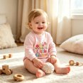 thumbnail image 4 of Mnyotv Baby Girl Clothes Newborn Infant Fall Outfit Romper Long Sleeve Printed Jumpsuits Size 3-6 Months, 4 of 6
