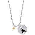 thumbnail image 1 of Delight Jewelry Goldtone Mini Light Pink Crystal Heart Silvertone Script Initial Disc - & - Charm Necklace, 20"+3", 1 of 4