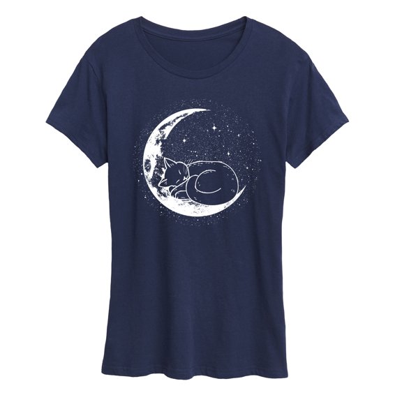 Instant Message - Cat Nap Moon - Women's Short Sleeve Graphic T-Shirt