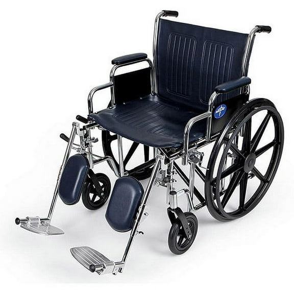 Medline Extra-Wide 20" Wheelchair, Elevating Legs, 500 lb Weight Cap