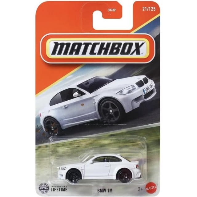 Vehículo de juguete Matchbox BMW 1M escala 1:64 color blanco fundido