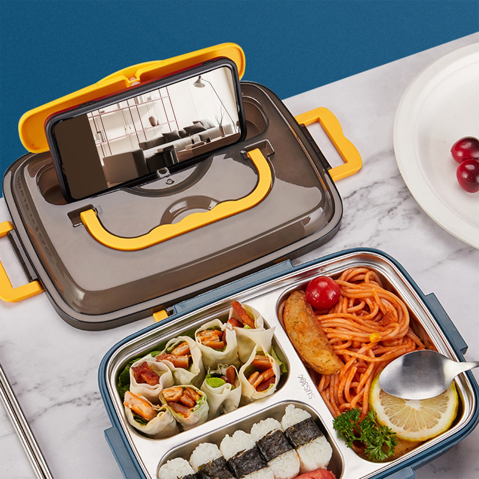 Stackable Promotional Bento Box w/ Utensils | Promo Lunch Boxes | ePro