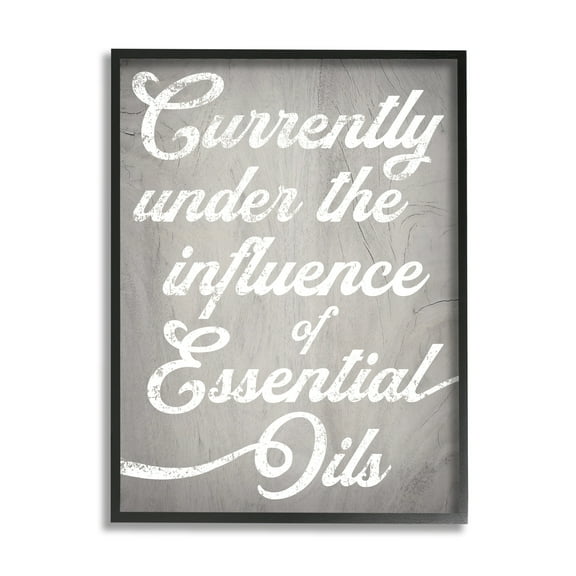 Stupell Industries Witty Essential Oils Humor Vintage Style Text Graphic Art Black Framed Art Print Wall Art, Design by Daphne Polselli