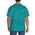 thumbnail image 5 of Fotbe Blue Green Glitter print Short Sleeve Button Down Shirts for Men Casual Summer Beach Wrinkle Free Shirt-Small, 5 of 7