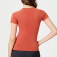 thumbnail image 4 of Uootdi Hauts à Manches Courtes pour Femmes Col Rond Sans Couture Tricot Compression Ajusté Doux Respirant Chemises Décontractées de Sport Cadeau, 4 of 9