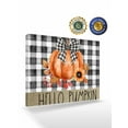 thumbnail image 2 of Thanksgiving Hello Pumpkin Canvas Print Wall Art Framed Canvas Art Wall Decor Orange Sunflower Fall Leaf Plaid Pictures Painting Morden Artwork for Living Room Bedroom, Ready to Hang - 16"x20", 2 of 6
