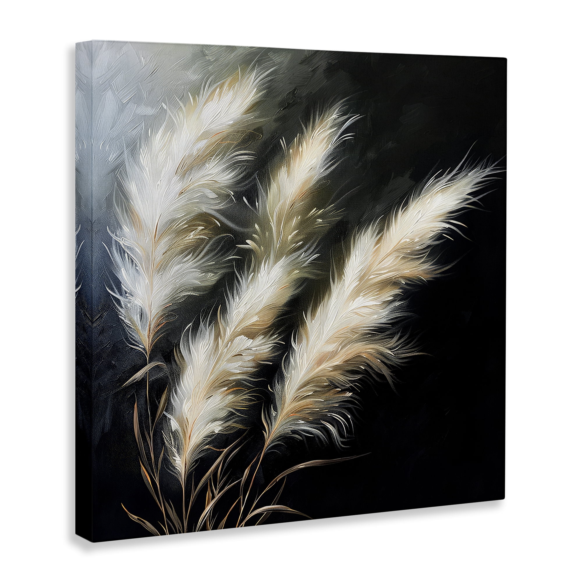 Stupell Industries Wispy Wheat Stalks Plants & Flowers Painting Wrapped Canvas Art Print Wall Art, 30 x 30