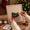 thumbnail image 6 of 3D Christmas Punch Needle Kit Christmas Tree, DIY Fabric Poke Art Craft Set for Adults Beginners, Vintage Holiday Handmade Decoration with Wooden Tool Display Stand Frame, 6 of 6