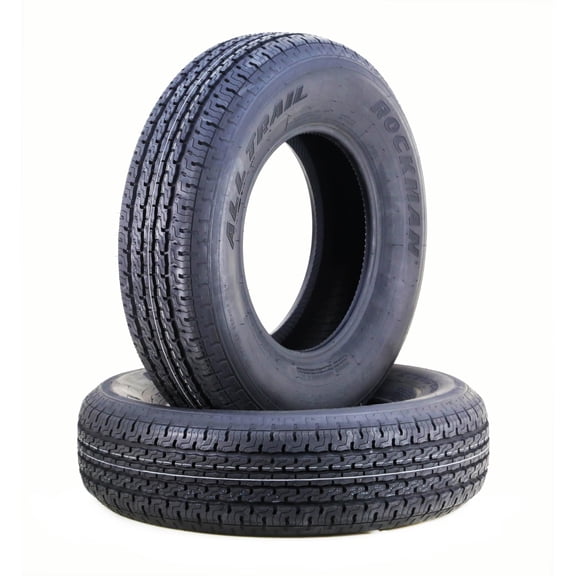 ROCKMAN Trailer Tire ST205/75R14 8-Ply Load Range D 105M Steel Belted Radial 11165, Set2