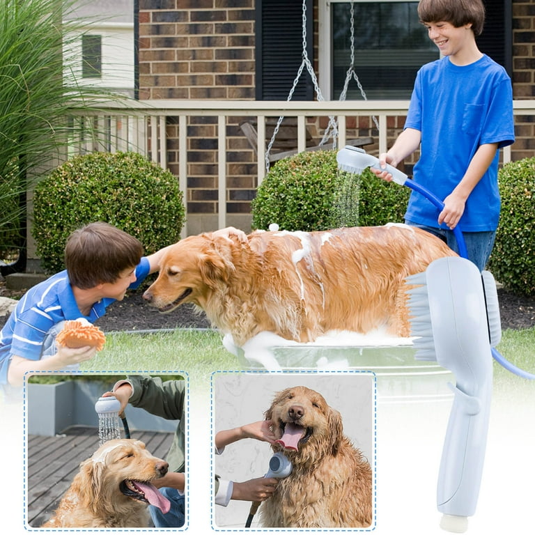 Dog Bath Brush Pro,Sprayer And Scrubber Tool in One,Indoor/Outdoor
