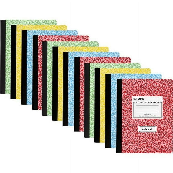 TOPS Products TOP63794CT Wide Ruled Composition Books - 100 Sheets - 200 Pages