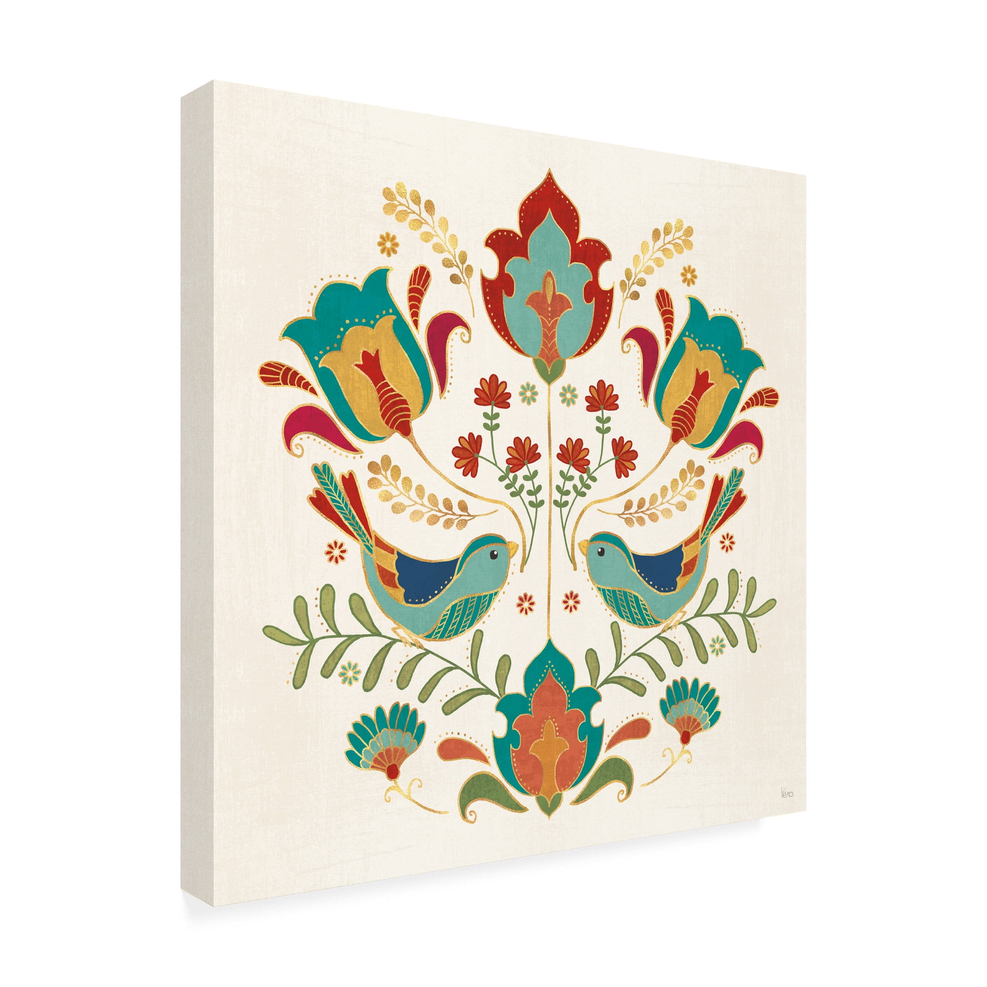 Trademark Fine Art 'Folk Floral 3' Canvas Art by Veronique Charron
