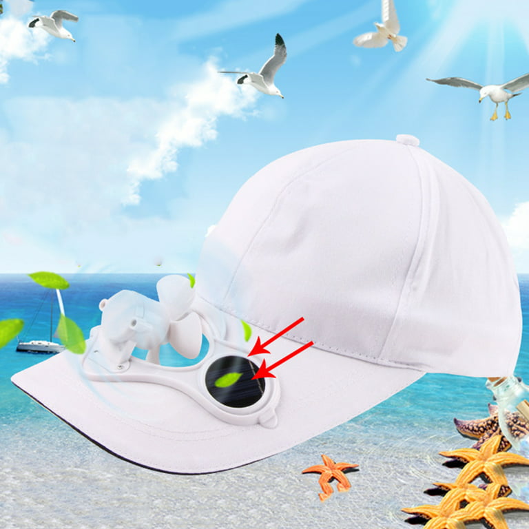 GMMGLT Women/Men Baseball Hat, Solar Powered Fan Sun Protection Cotton Sun Cap for Outdoors 1pc, adult Unisex, Size: One size, Black