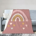 thumbnail image 1 of DouZhe Ultra-Soft Micro Fleece Lightweight Flannel Bed Blanket, Rainbow Hearts Kids Child Print Cozy Warm Throw Blankets, 60"x50", 1 of 7